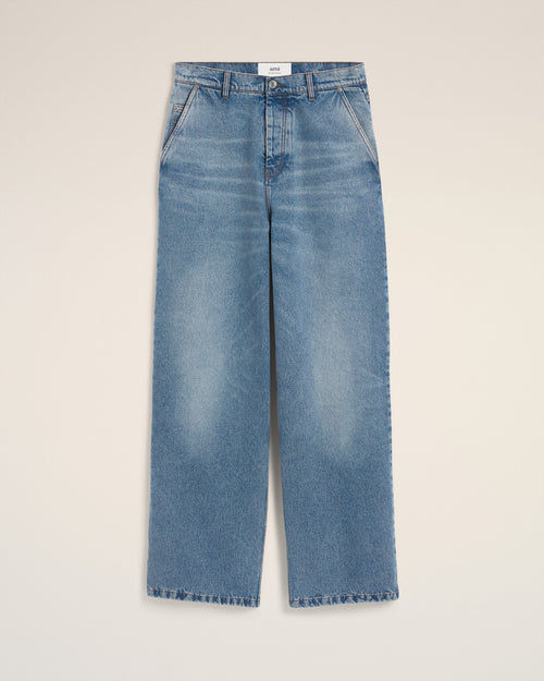 Wide-Fit-Jeans aus blauer Baumwolle - 2 - Ami Paris