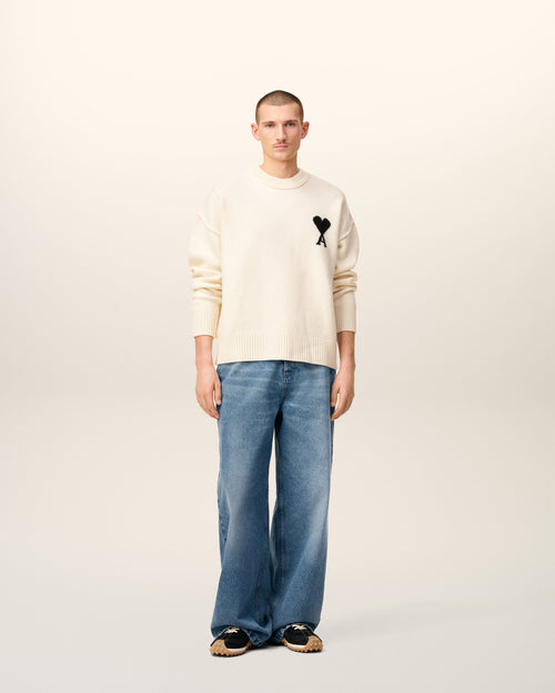 Wide-Fit-Jeans aus blauer Baumwolle - 1 - Ami Paris