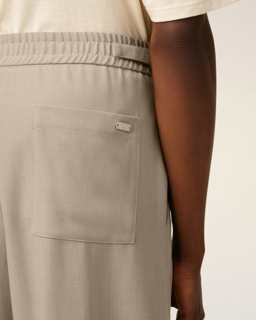 Pantalón elástico de lana beis - 5 - Ami Paris