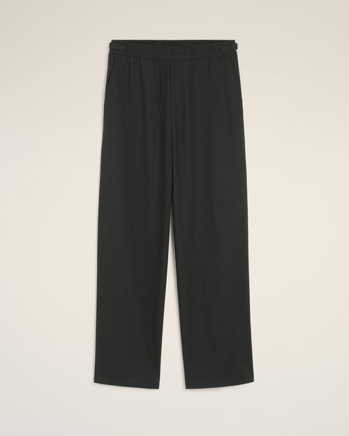 Black Wool Elasticated Trousers - 2 - Ami Paris
