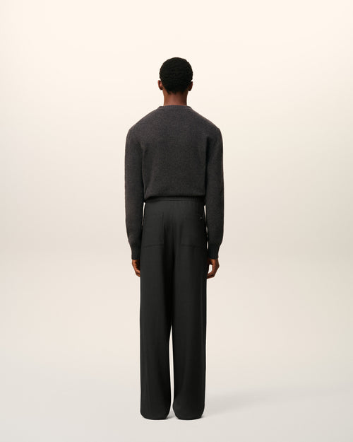 Black Wool Elasticated Trousers - 4 - Ami Paris