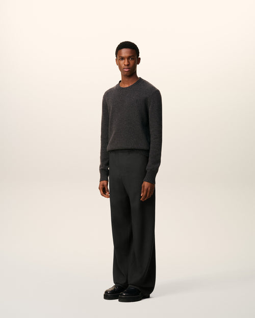 Black Wool Elasticated Trousers - 5 - Ami Paris