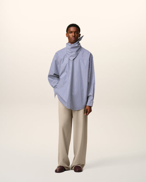 Beige Wool Elasticated Trousers - 2 - Ami Paris