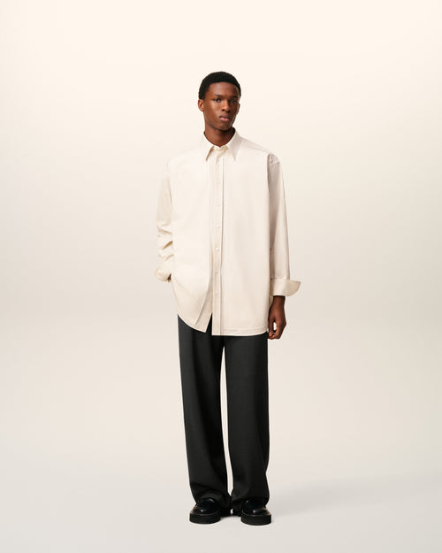 Black Wool Elasticated Trousers - 2 - Ami Paris