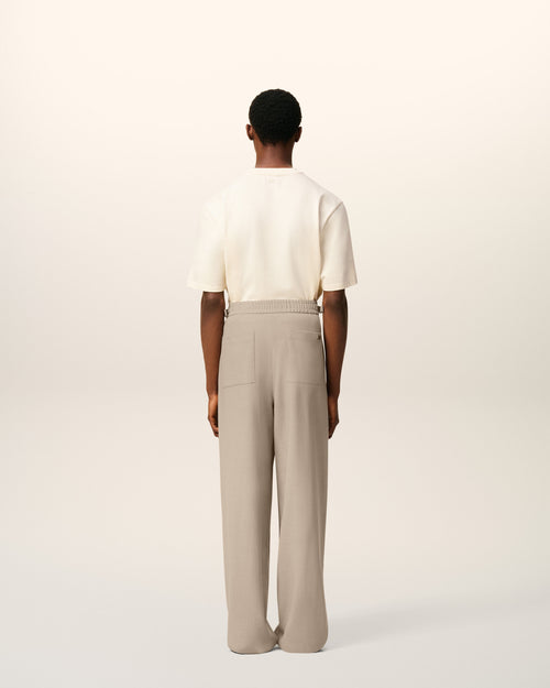 Pantalón elástico de lana beis - 4 - Ami Paris