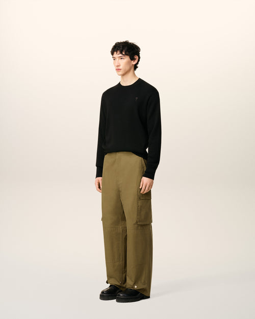 Pantaloni cargo in cotone verde - 6 - Ami Paris
