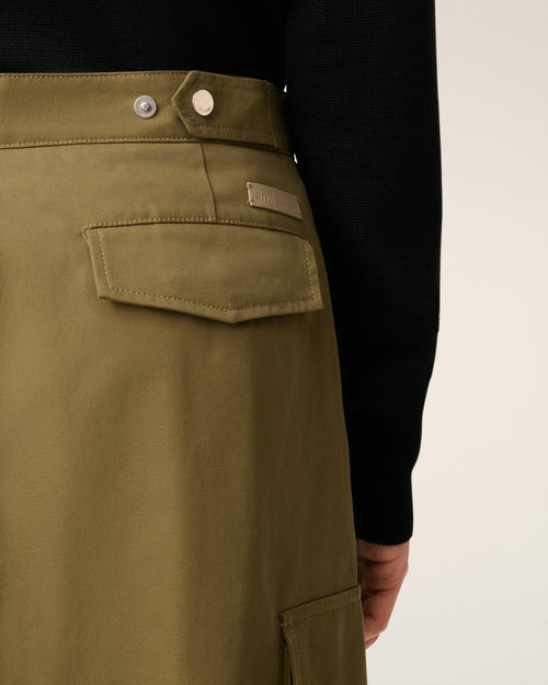 Pantaloni cargo in cotone verde - 5 - Ami Paris