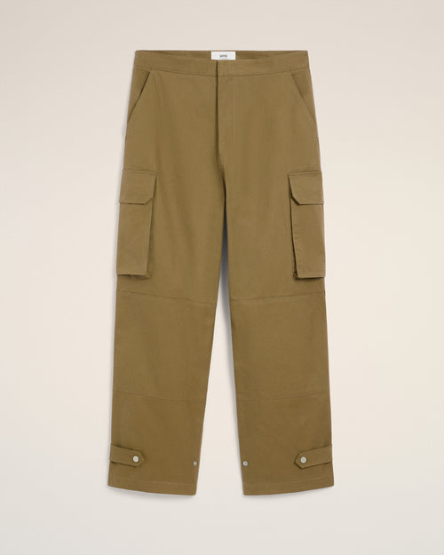 Green Cotton Cargo Trousers - 2 - Ami Paris