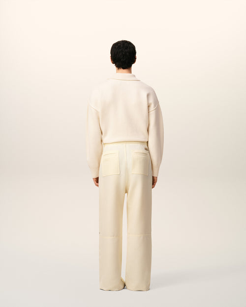 White Wool Zipped Trousers - 4 - Ami Paris