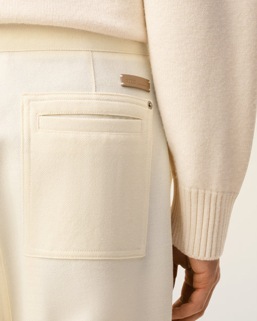 White Wool Zipped Trousers - 5 - Ami Paris