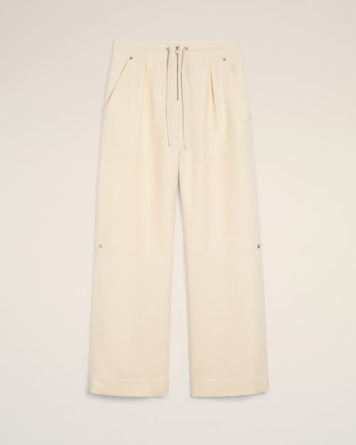 Pantalón con cremallera de lana blanca - 1 - Ami Paris