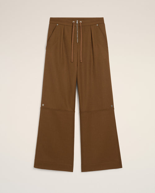 Brown Wool Zipped Trousers - 2 - Ami Paris