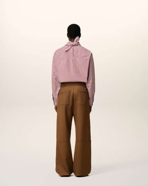Brown Wool Zipped Trousers - 4 - Ami Paris