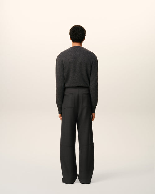 Black Wool Zipped Trousers - 4 - Ami Paris