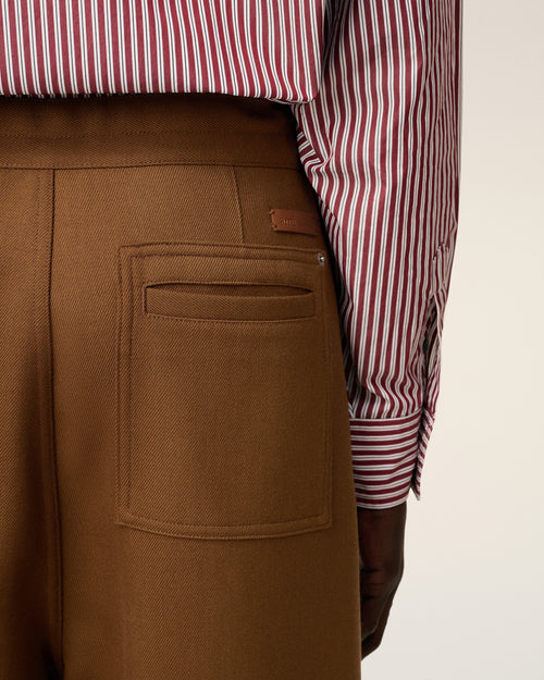 Brown Wool Zipped Trousers - 5 - Ami Paris