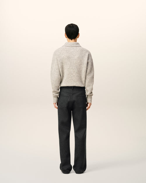 Pantalón de corte amplio de lana gris - 4 - Ami Paris