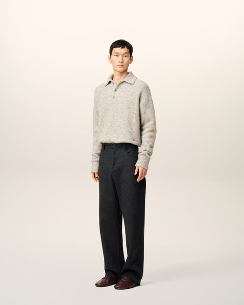 Pantalón de corte amplio de lana gris - 6 - Ami Paris