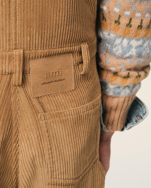 Mono de trabajo de algodón marrón - 5 - Ami Paris