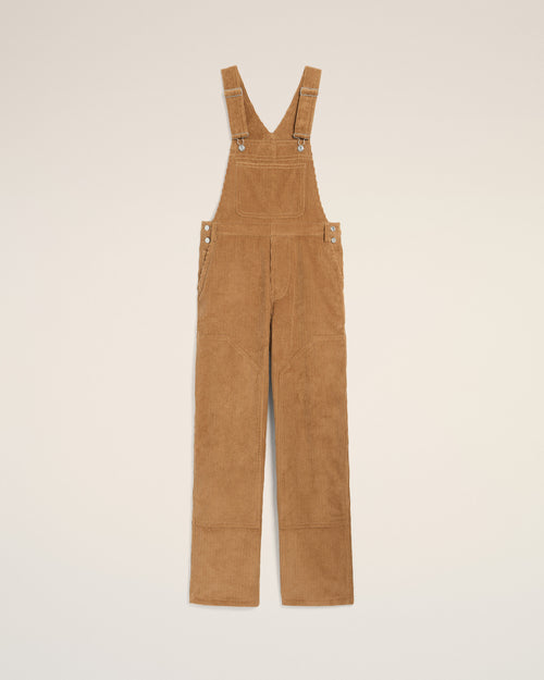 Brown Cotton Worker Overalls - 1 - Ami Paris