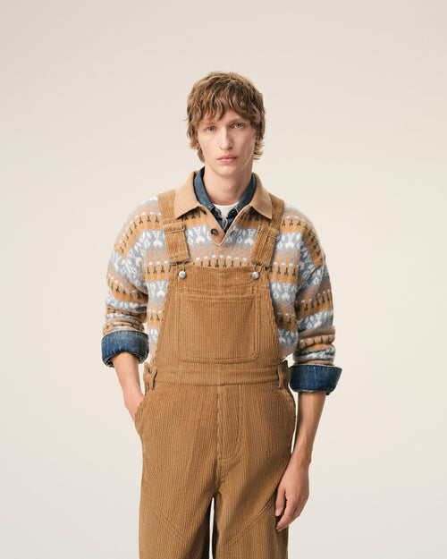 Mono de trabajo de algodón marrón - 3 - Ami Paris