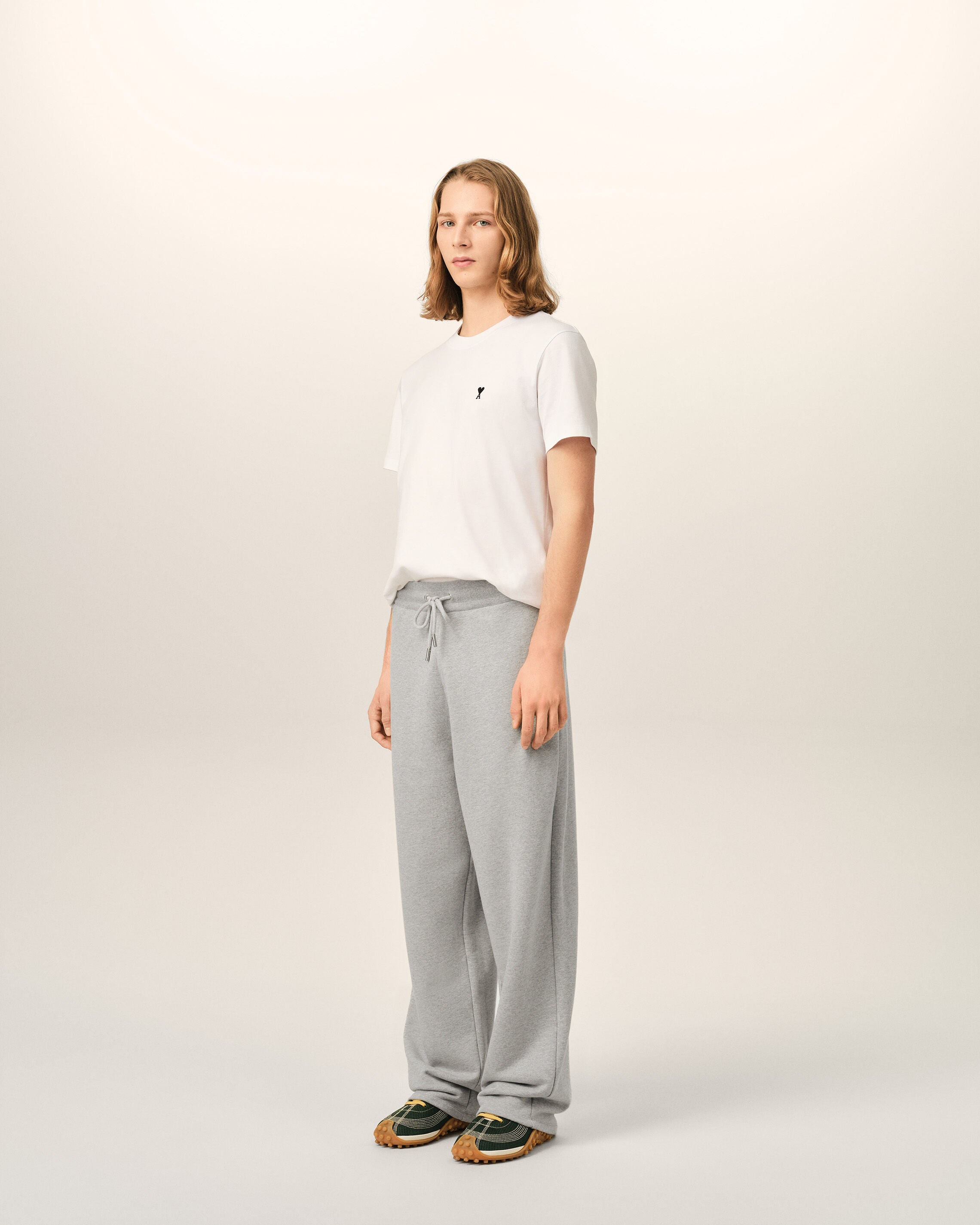Grey cotton track pants with Ami de Coeur - 6
