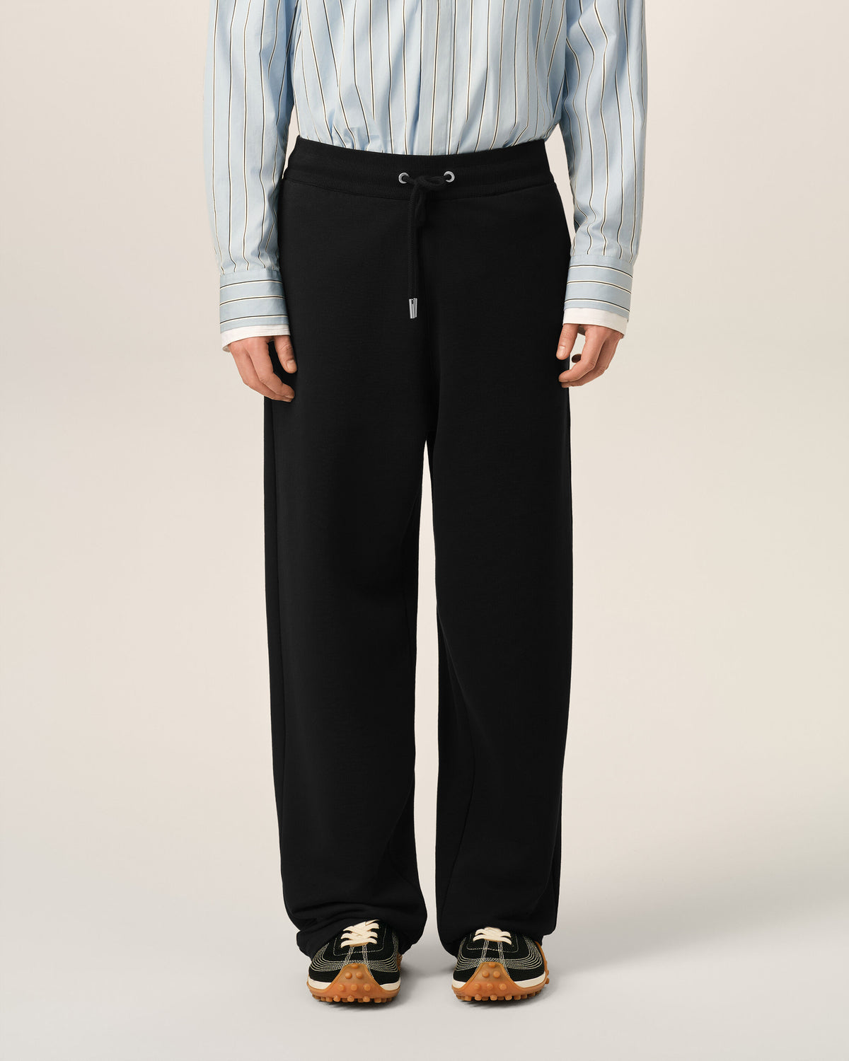 Black cotton track pants with Ami de Coeur - 3