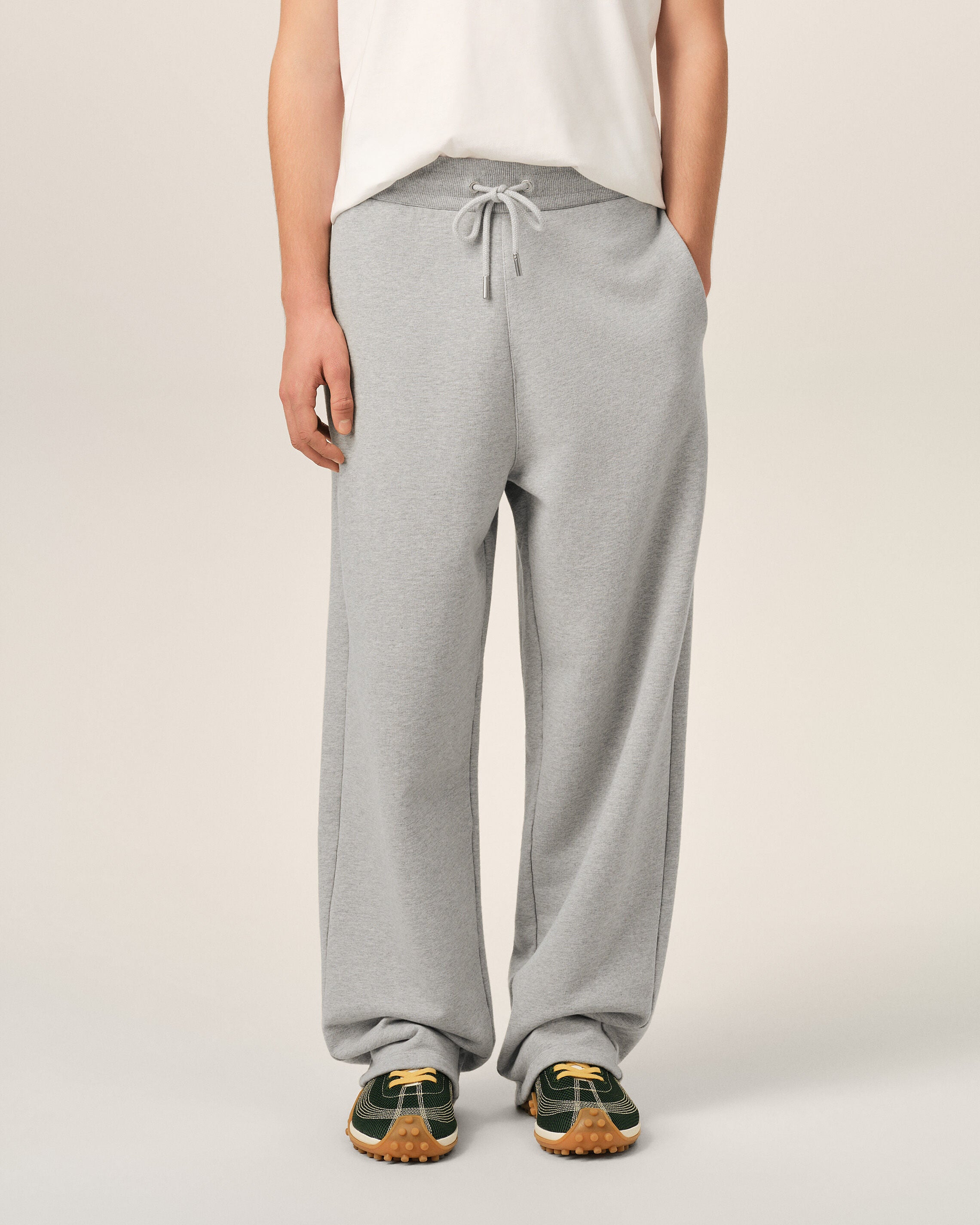 Grey cotton track pants with Ami de Coeur - 3