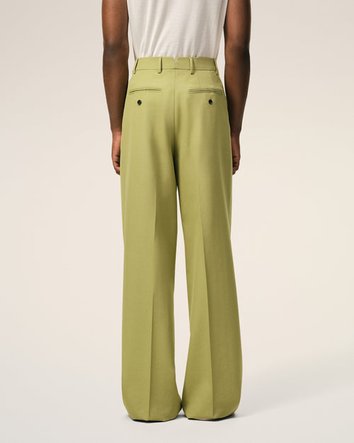Green New Wool Low Waist Wide Trousers - Man - 3 - AMI Paris - Ami Paris