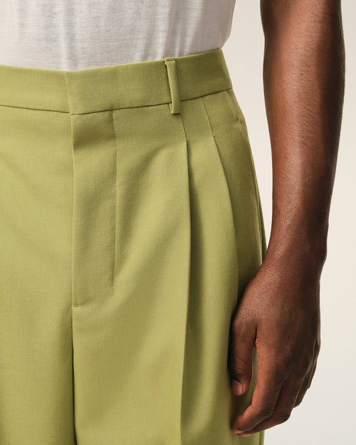 Green New Wool Low Waist Wide Trousers - Man - 5 - AMI Paris - Ami Paris