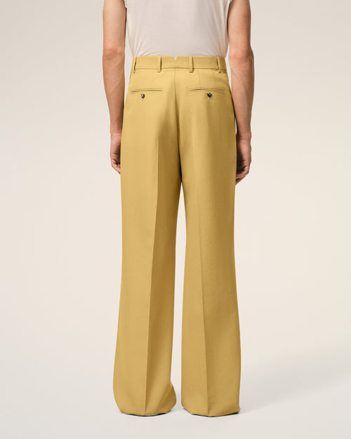Yellow New Wool Low Waist Wide Trousers - 4 - Ami Paris