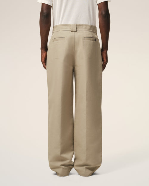 Beige Cotton Baggy Trousers - 4 - Ami Paris