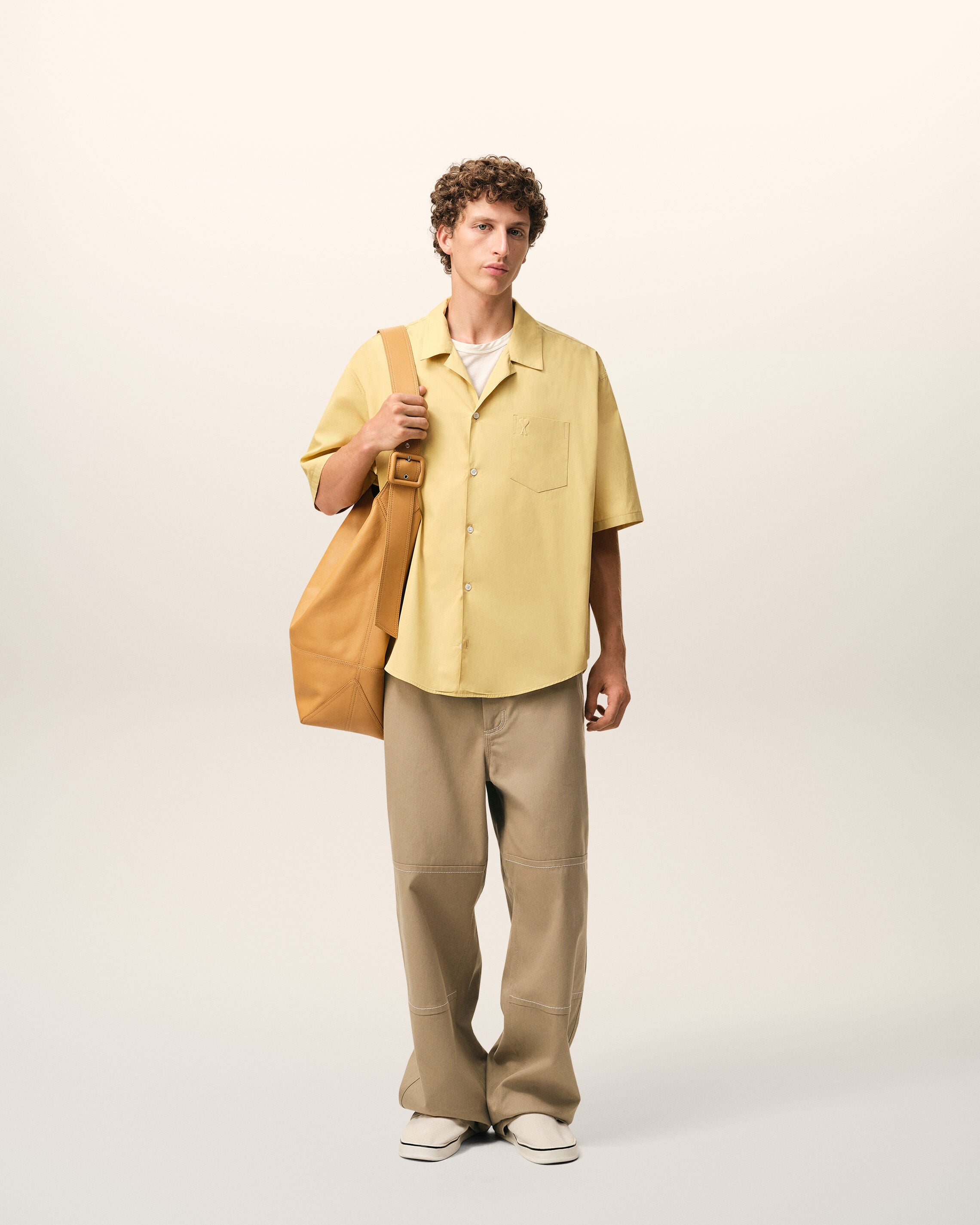 Beige Cotton Worker Trousers - 2