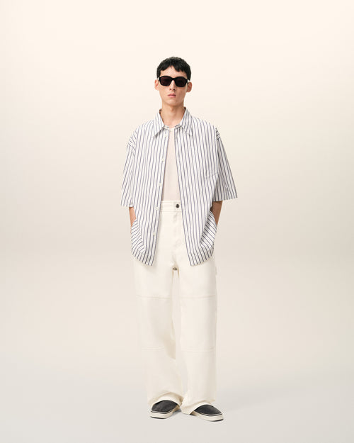 Pantalón Worker blanco de algodón - 2 - Ami Paris