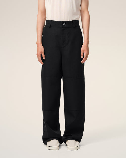 Black New Wool Worker Trousers - 3 - Ami Paris
