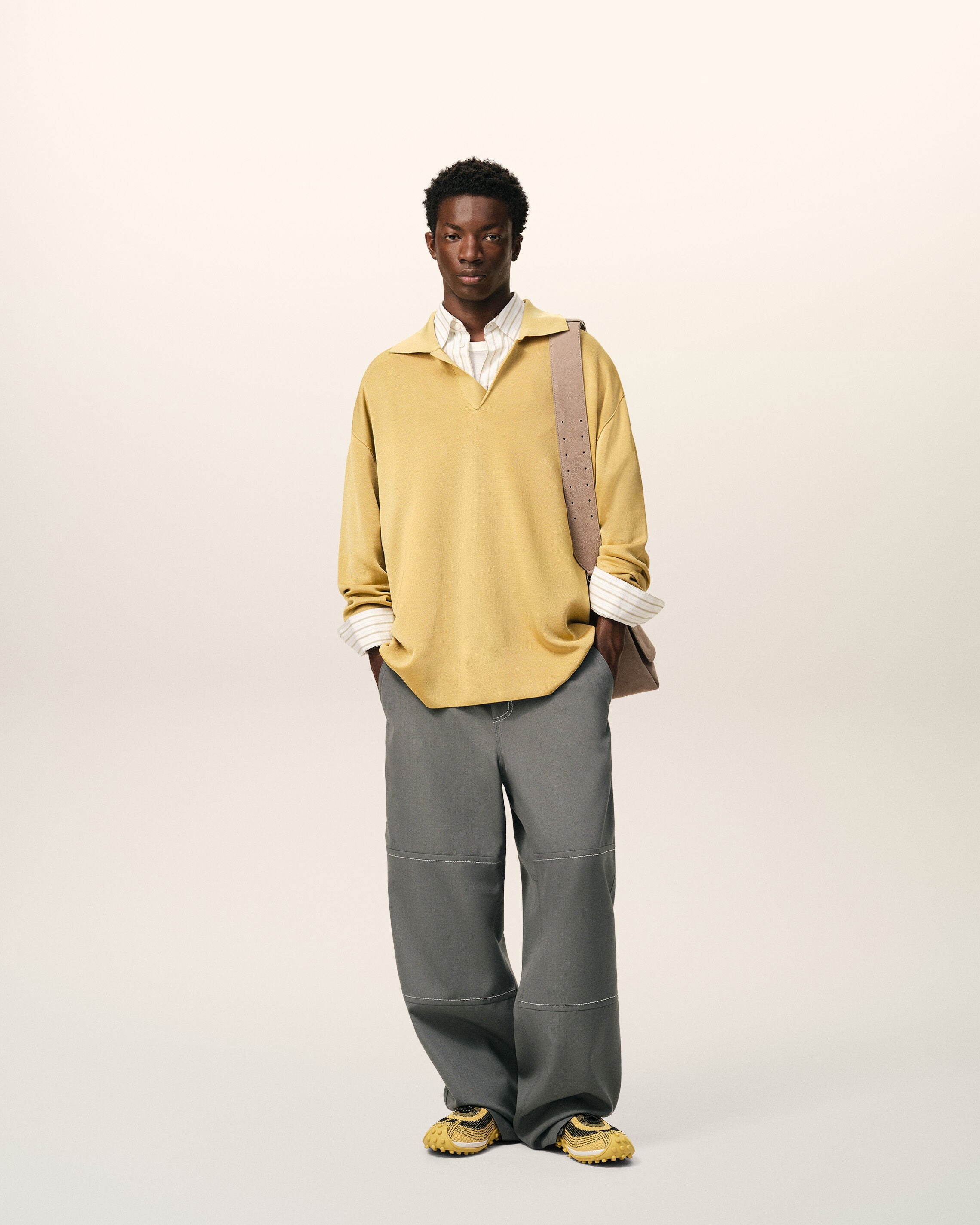 Pantalon Worker Gris en Laine Vierge - 2