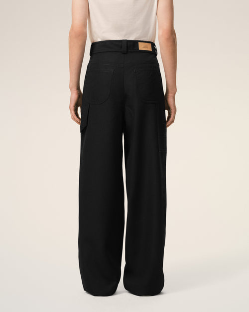 Black New Wool Worker Trousers - 4 - Ami Paris