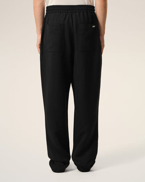 Pantalon Noir Taille Elastiquée en Lin Mélangé - Homme - 4 - AMI Paris - Ami Paris