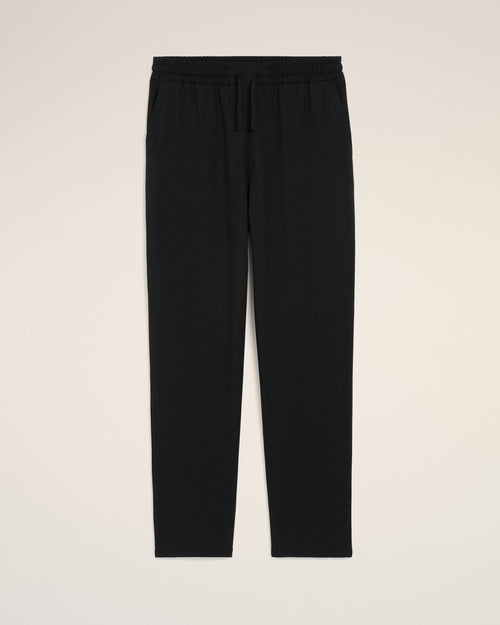 Pantalon Noir Taille Elastiquée en Laine Vierge - 1 - Ami Paris