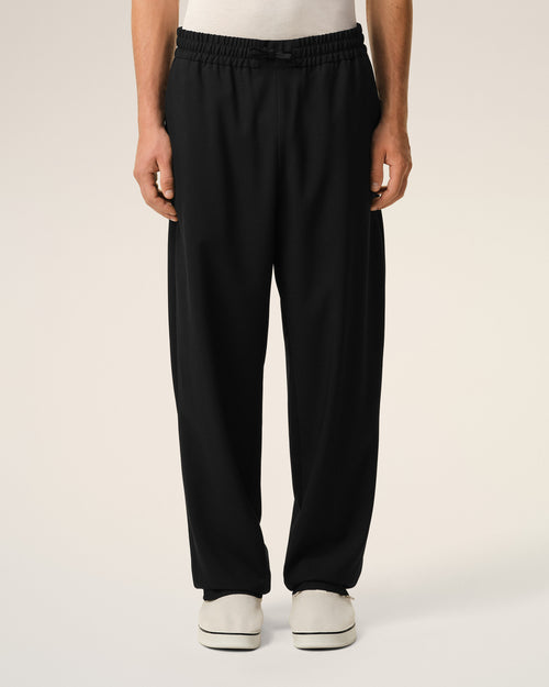 Pantalón con cintura elástica de lana virgen negra - Hombre - 3 - AMI Paris - Ami Paris