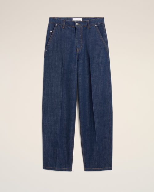 Blue Cotton Balloon Fit Jeans - 2 - Ami Paris