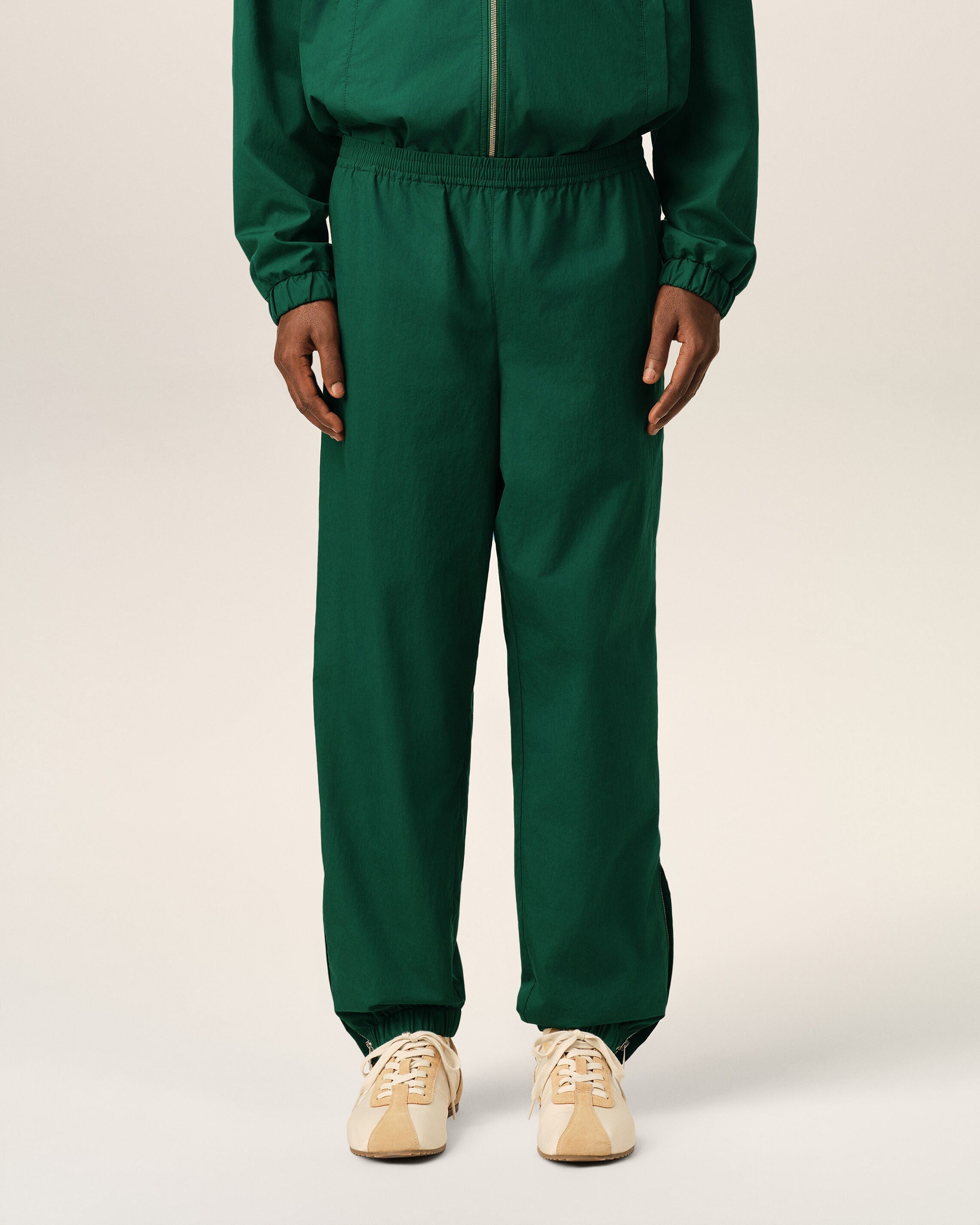 Green Cotton Ami De Coeur Trackpants - 3