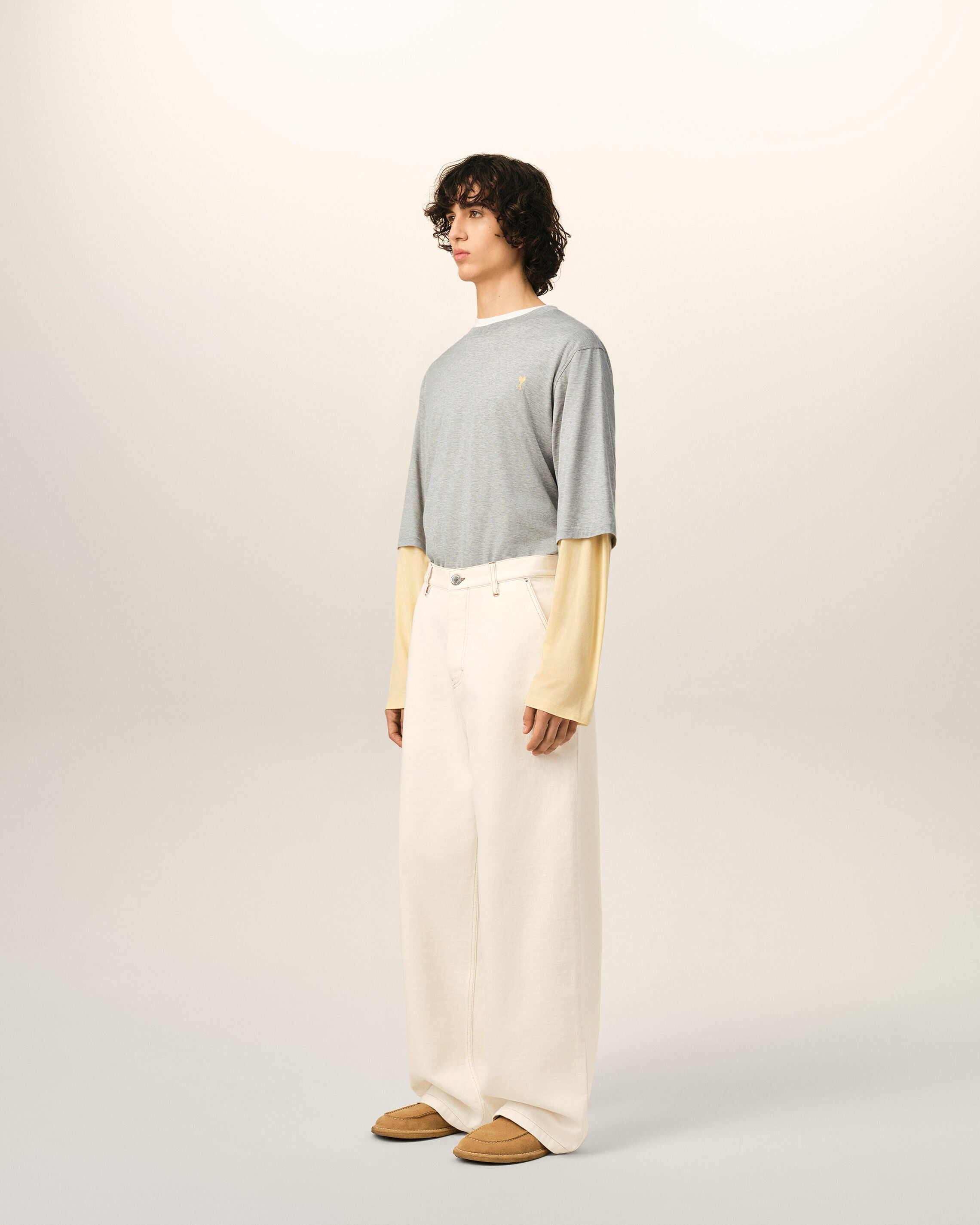 White Cotton Wide Fit Trousers - 6
