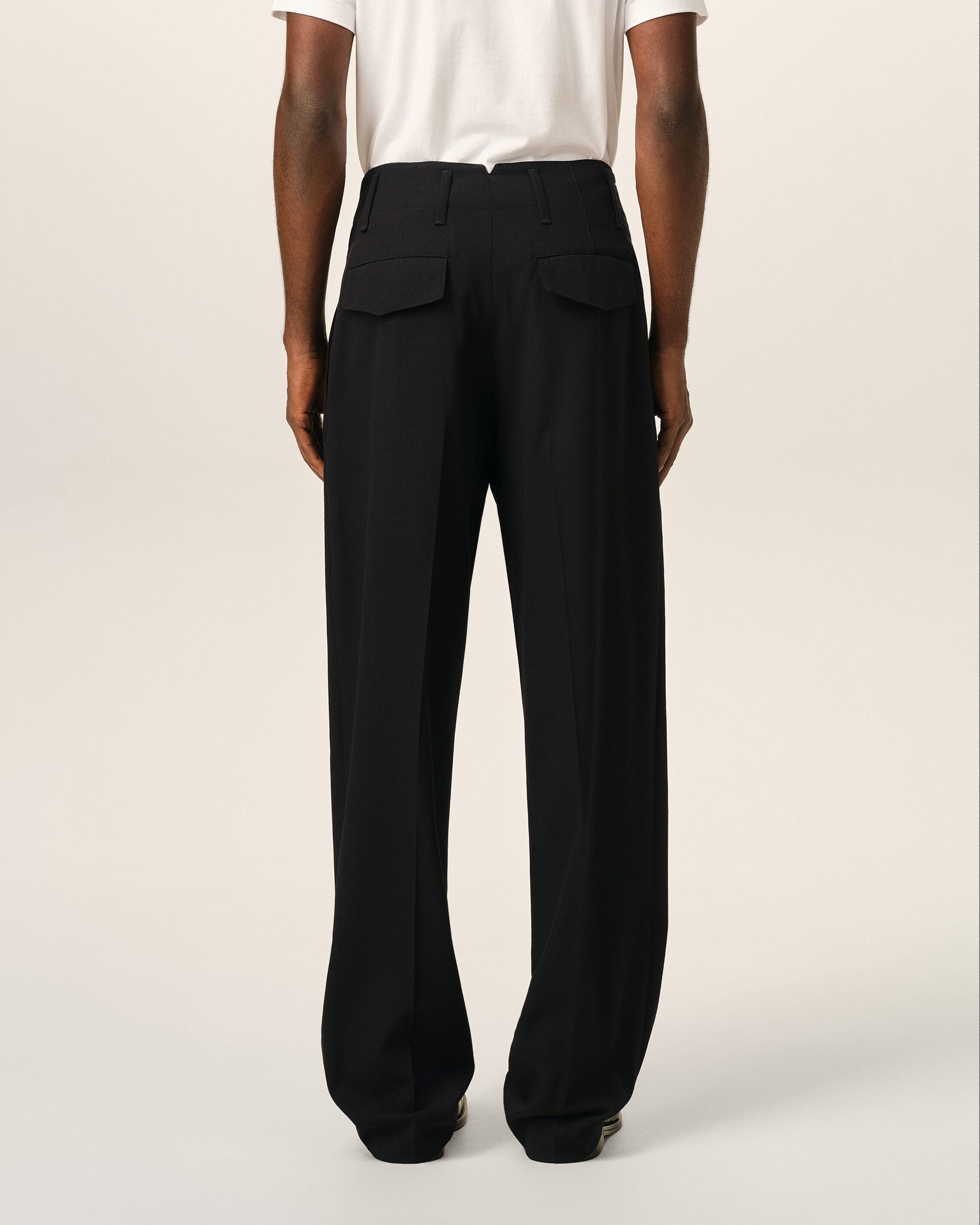 Black two-pleats wool trousers - 4
