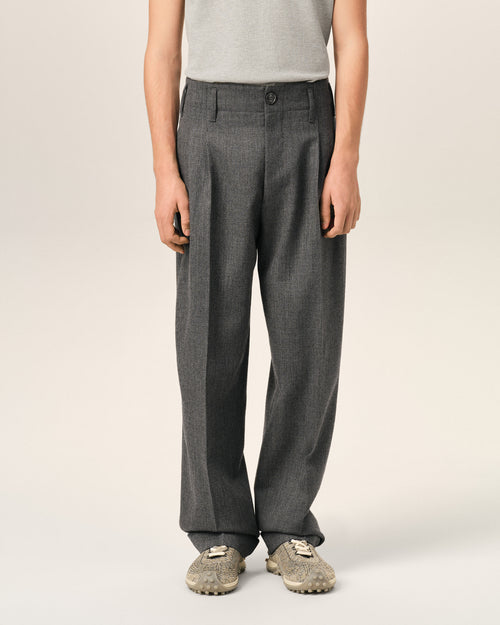 Pantalon gris deux plis en laine - Homme - 3 - AMI Paris - Ami Paris