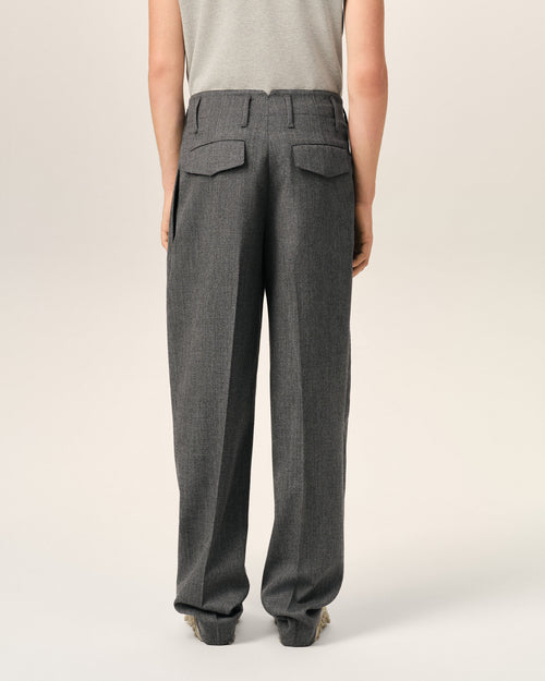 Pantalon gris deux plis en laine - Homme - 4 - AMI Paris - Ami Paris