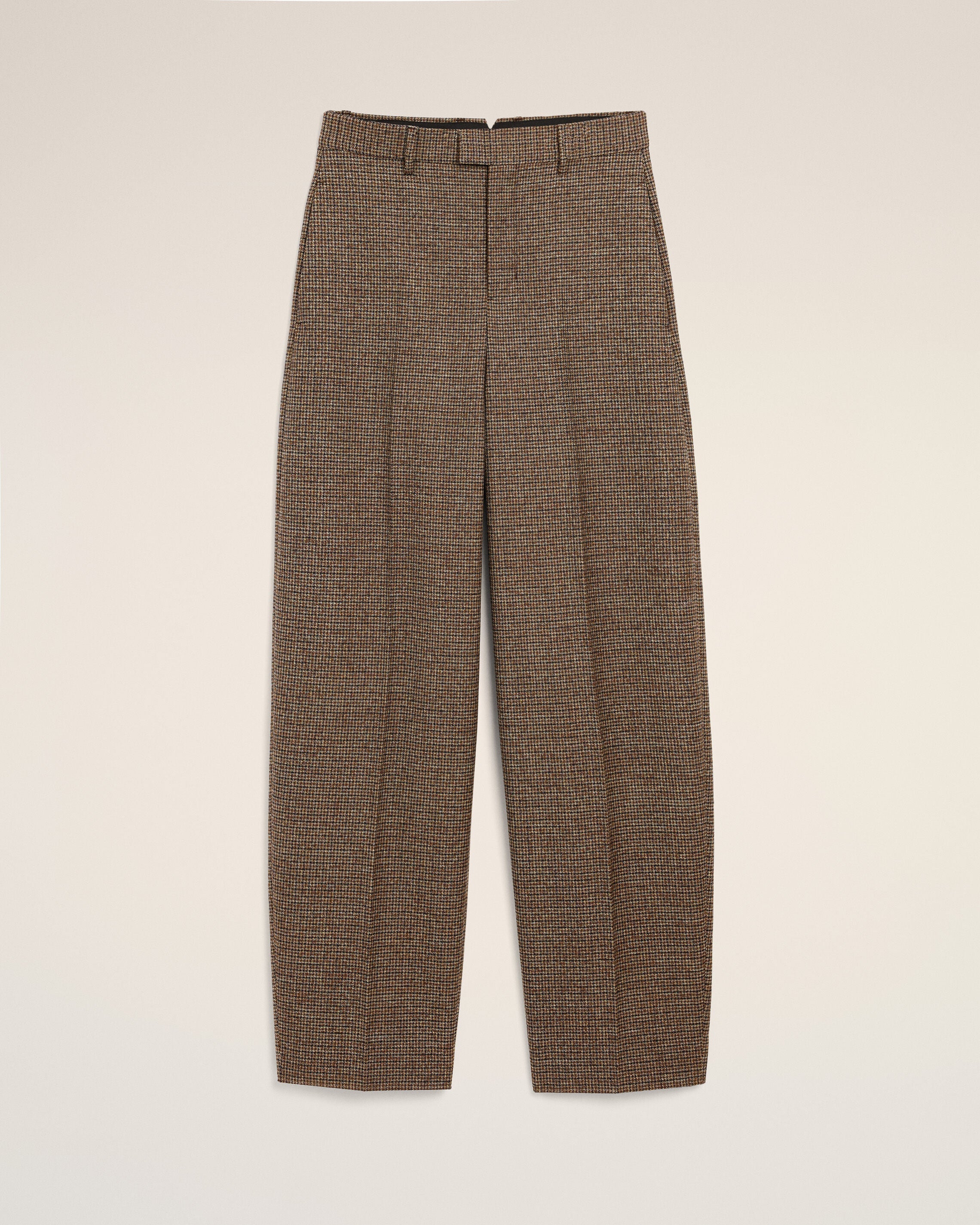 Brown houndstooth balloon-fit wool trousers - 1
