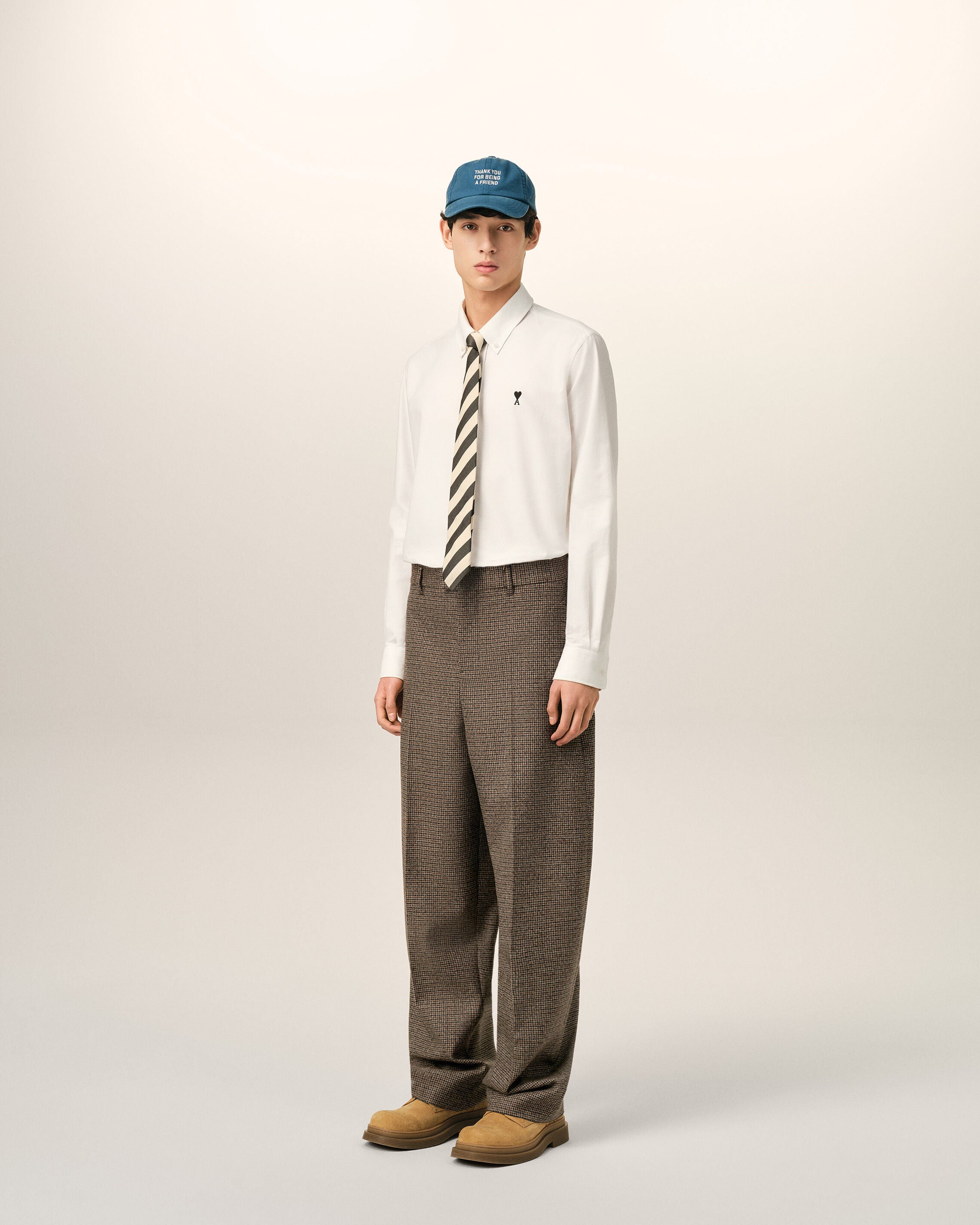 Brown houndstooth balloon-fit wool trousers - 6
