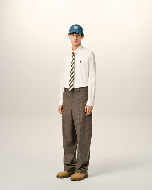 Brown houndstooth balloon-fit wool trousers - Man - 6 - AMI Paris - Ami Paris