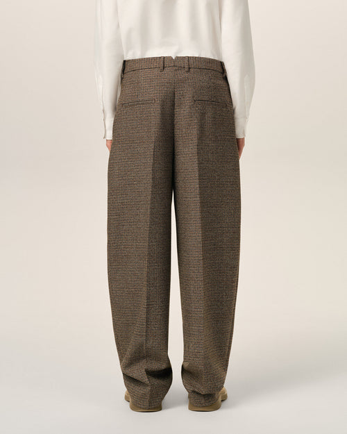 Brown houndstooth balloon-fit wool trousers - Man - 4 - AMI Paris - Ami Paris