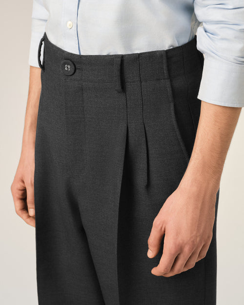 Graue High-Waist-Hose im Carrot-Fit aus Wolle - Herren - 5 - AMI Paris - Ami Paris
